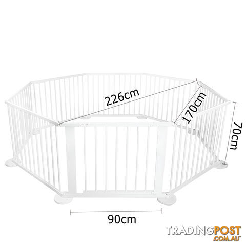 Baby Natural White Wooden Playpen