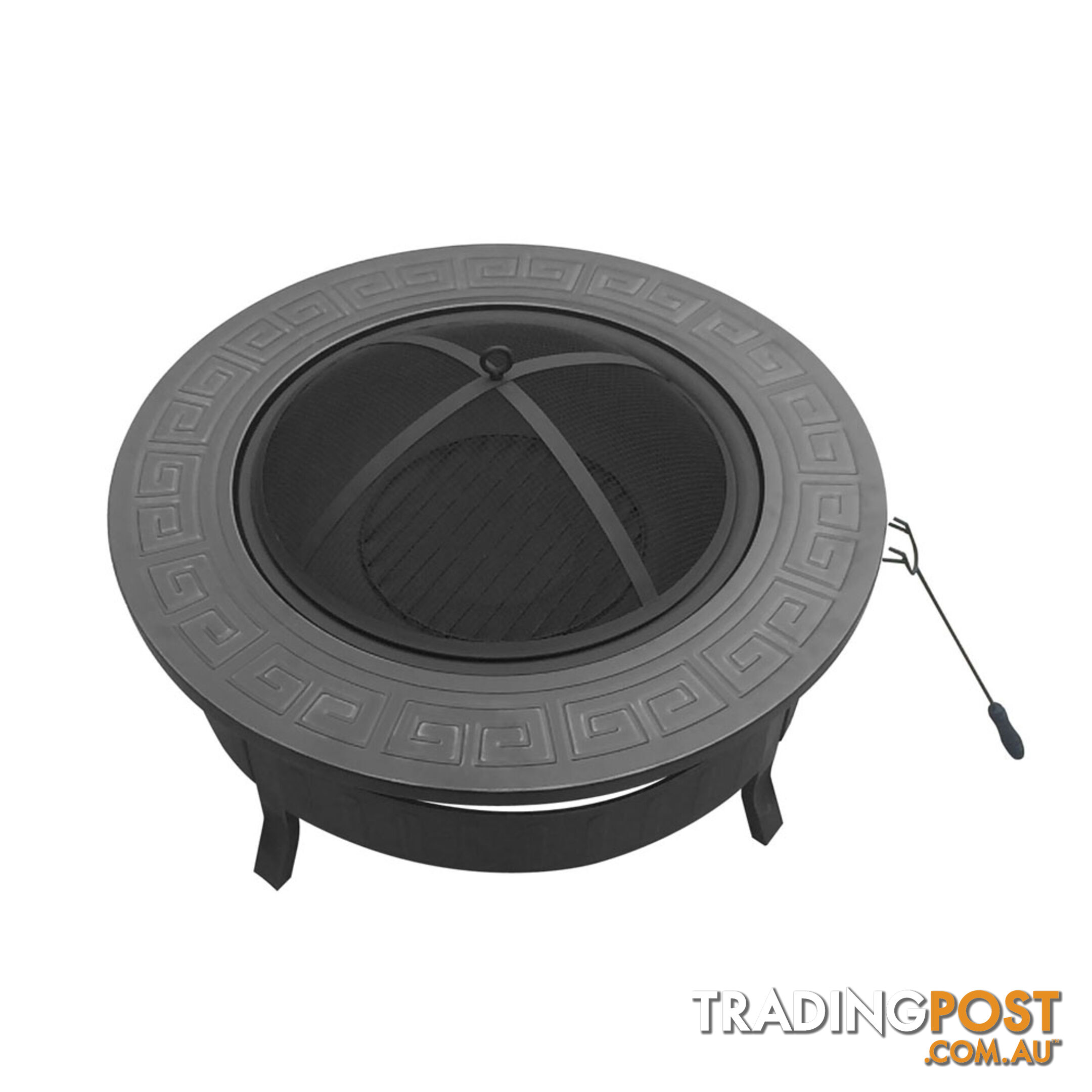 Outdoor Fire Pit BBQ Table Grill Fireplace Round