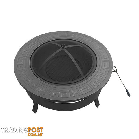 Outdoor Fire Pit BBQ Table Grill Fireplace Round