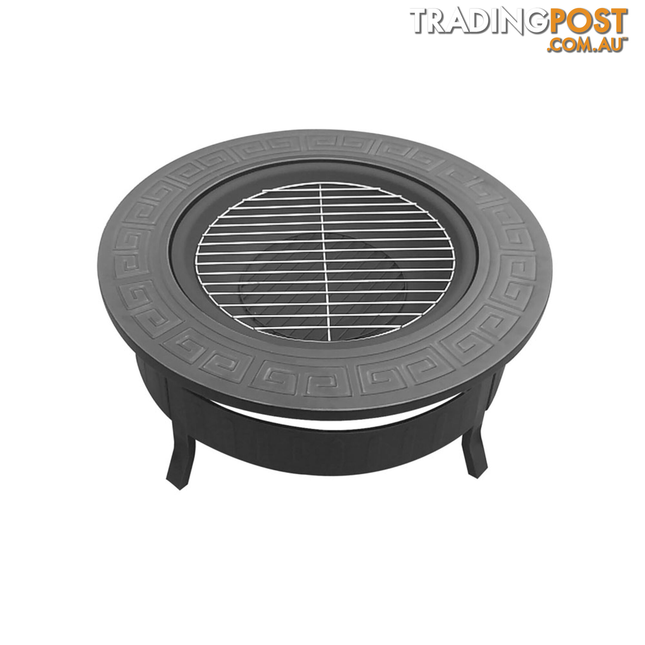 Outdoor Fire Pit BBQ Table Grill Fireplace Round