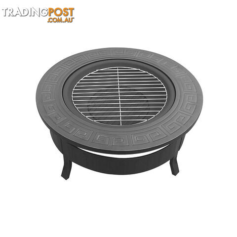 Outdoor Fire Pit BBQ Table Grill Fireplace Round