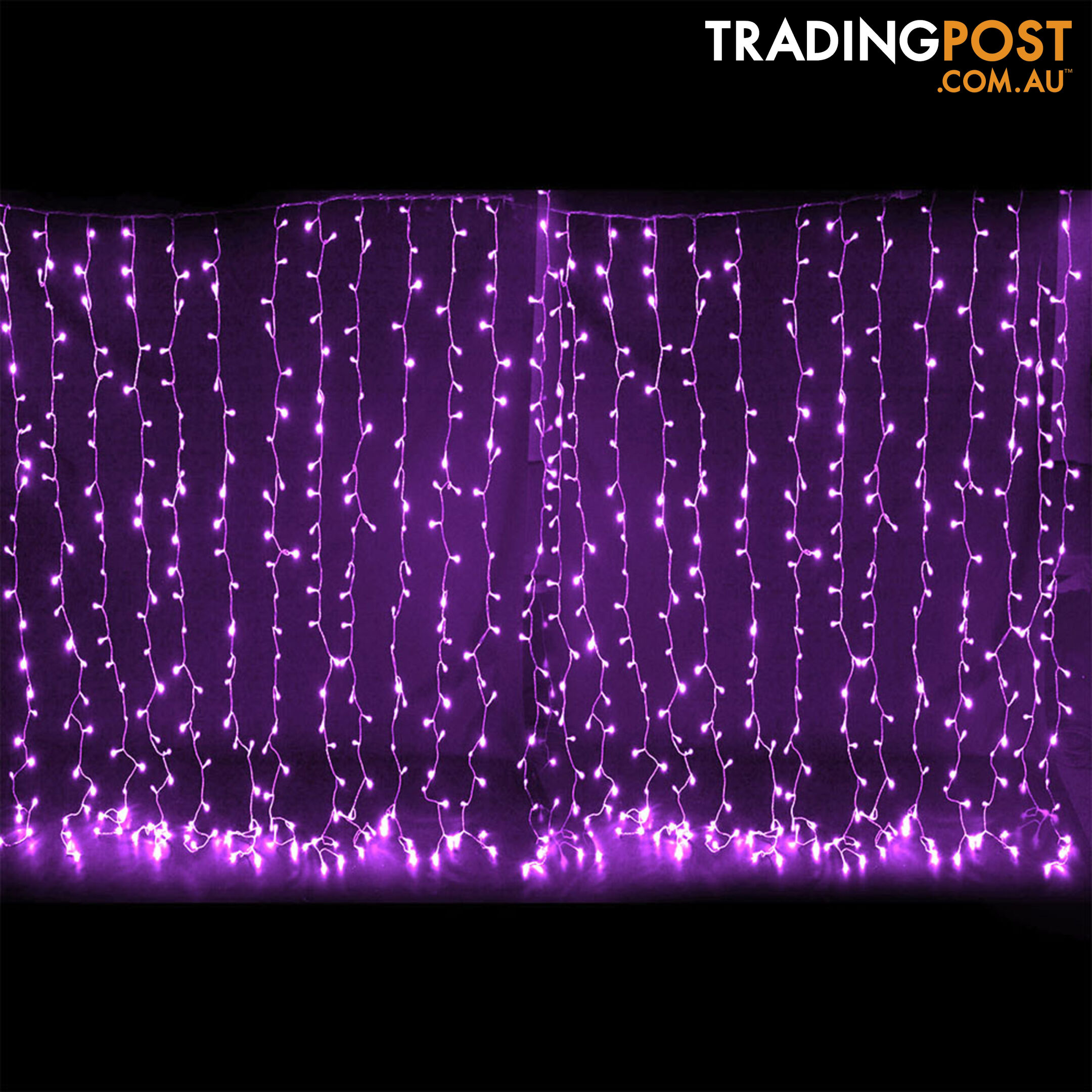 600 LED Christmas Curtain Lights Purple