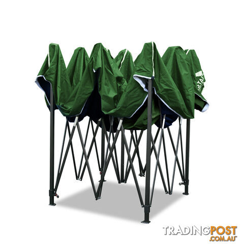 3x3 Pop Up Gazebo Hut with Sandbags Green