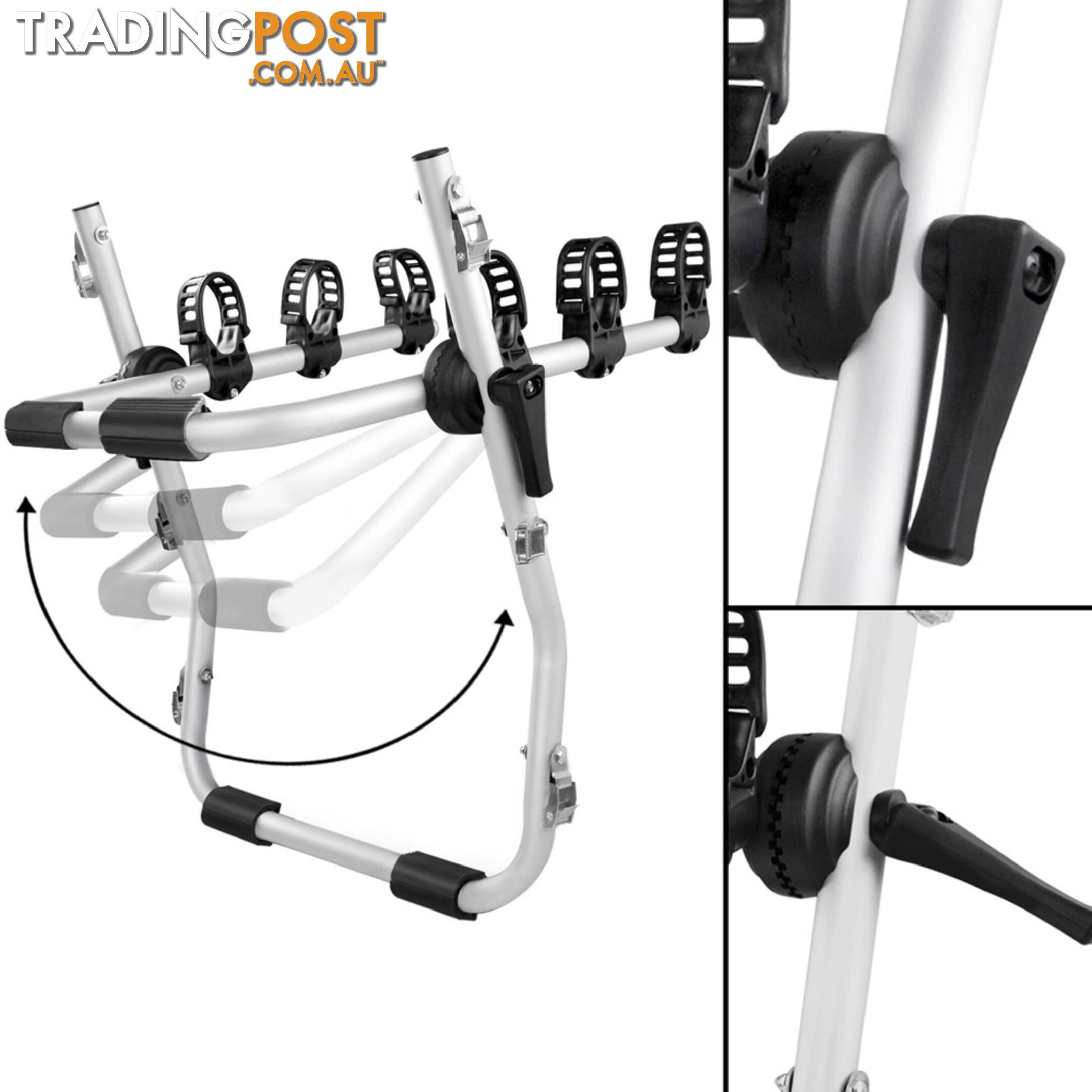 Foldable Aluminium Strap-On 3 Bicycle Bike Rack Carrier