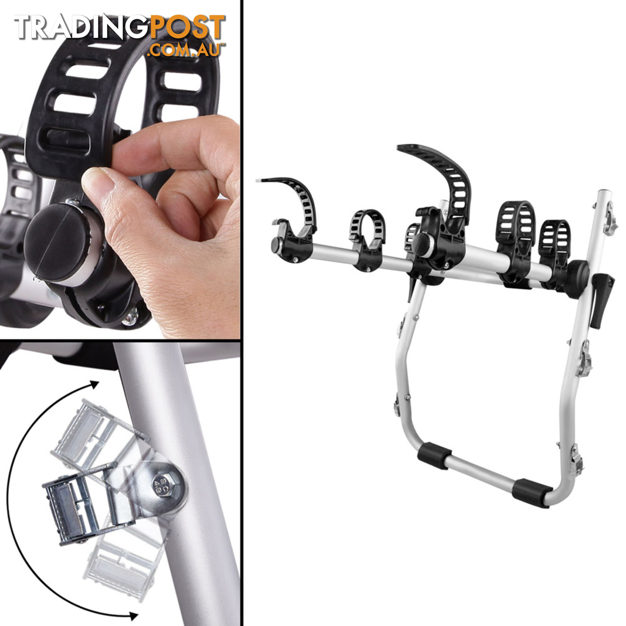 Foldable Aluminium Strap-On 3 Bicycle Bike Rack Carrier