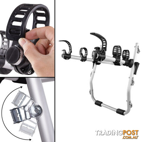 Foldable Aluminium Strap-On 3 Bicycle Bike Rack Carrier