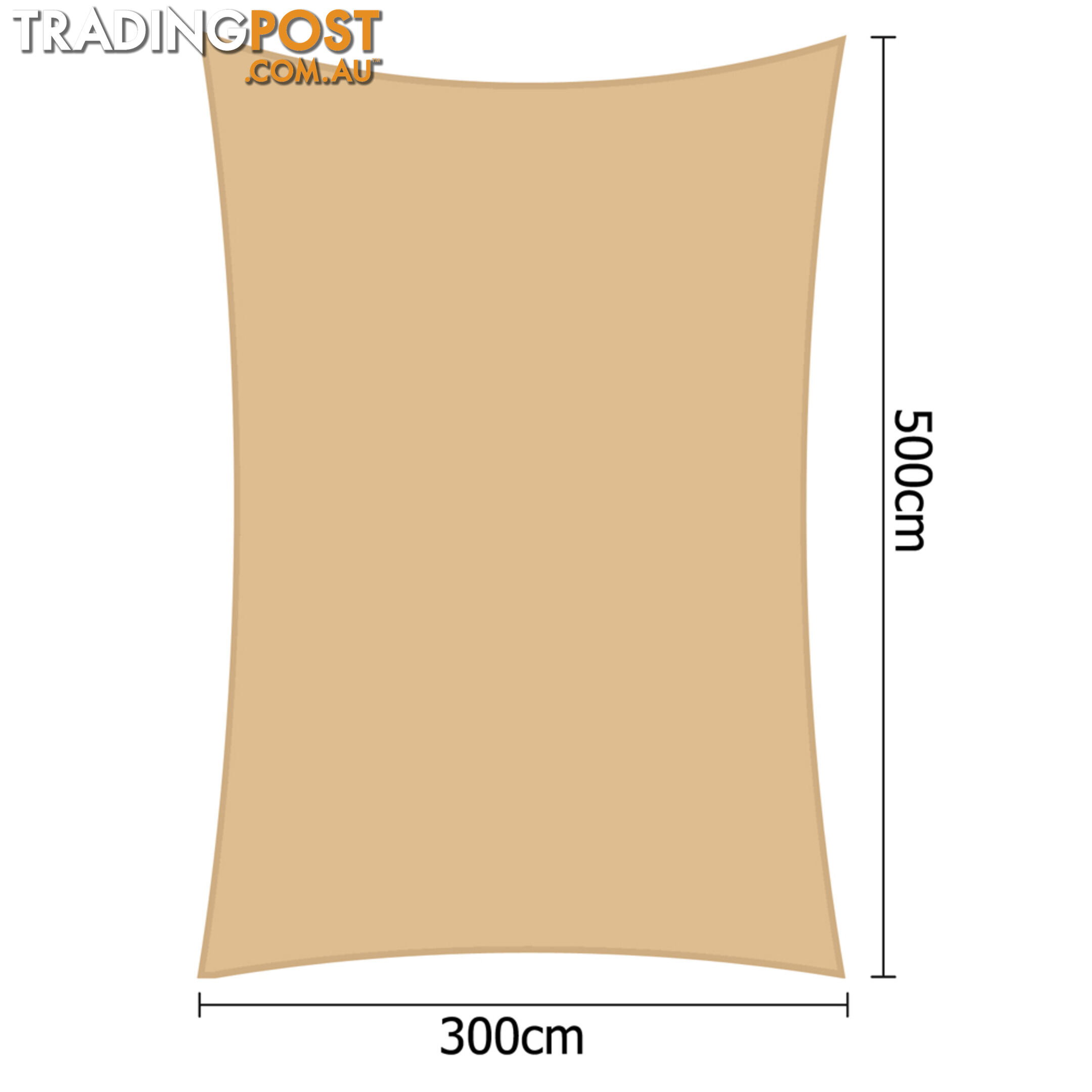 Heavy Duty Rectangle Shade Sail Canopy 3x5m Sand Beige