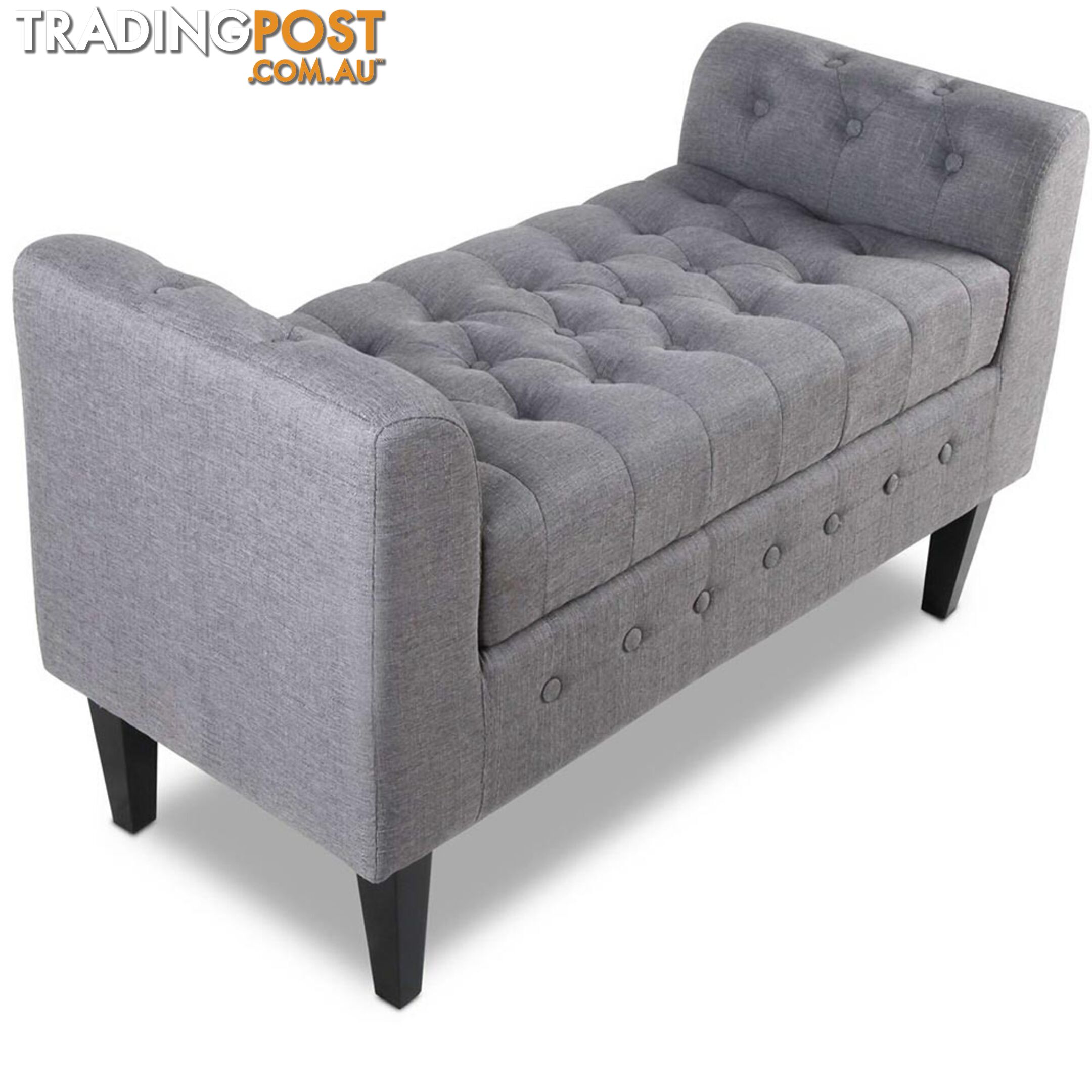 Linen Fabric Storage Ottoman _ÑÐ Grey