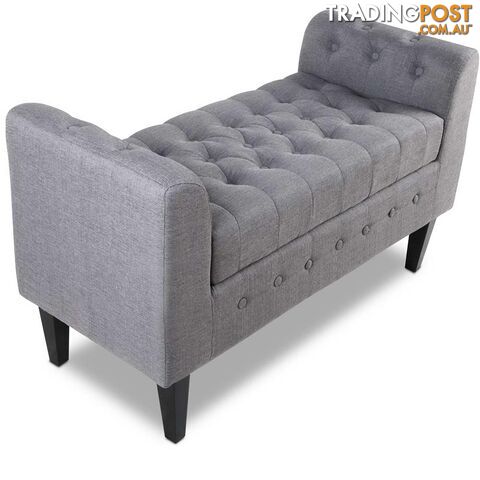 Linen Fabric Storage Ottoman _ÑÐ Grey