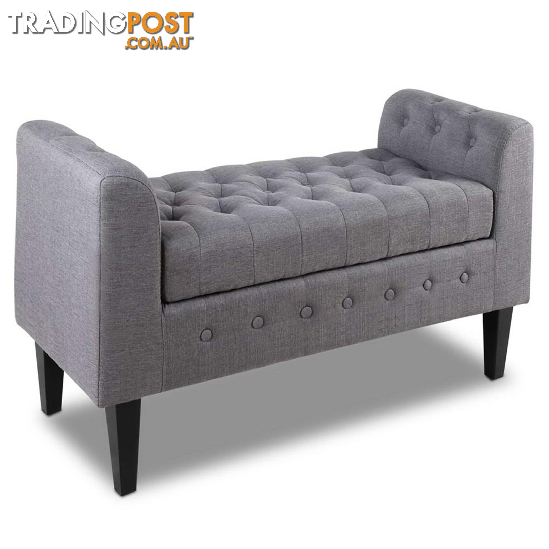 Linen Fabric Storage Ottoman _ÑÐ Grey