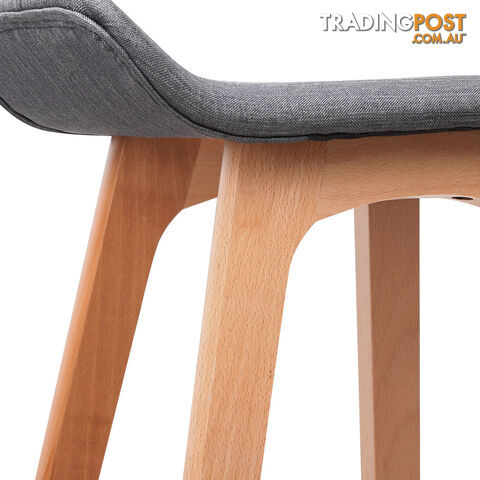 2 x Beech Wood Fabric Bar Stools - Black - photo 5 of 8