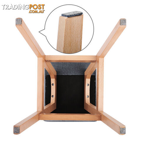 2 x Beech Wood Fabric Bar Stools - Black - photo 4 of 8