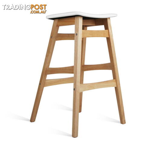 Sert of 2 Rubberwood Bar Stools - White