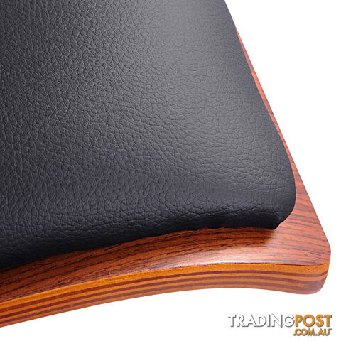 Set of 2 PU Leather Wooden Kitchen Bar Stool Padded Seat Black