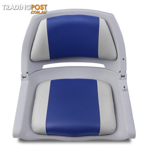 Set of 2 Swivel Folding Marine Boat Seats Grey Blue