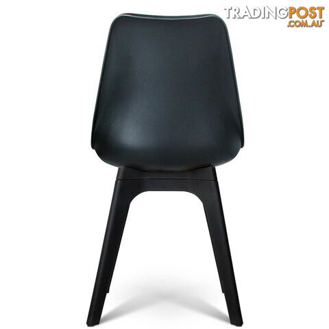 Set of 4 Replica Eames DSW PU Leather Chair Black