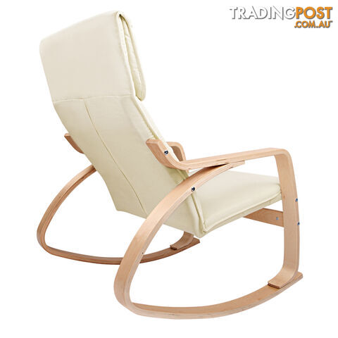 Bentwood Fabric Rocking Armchair Beige