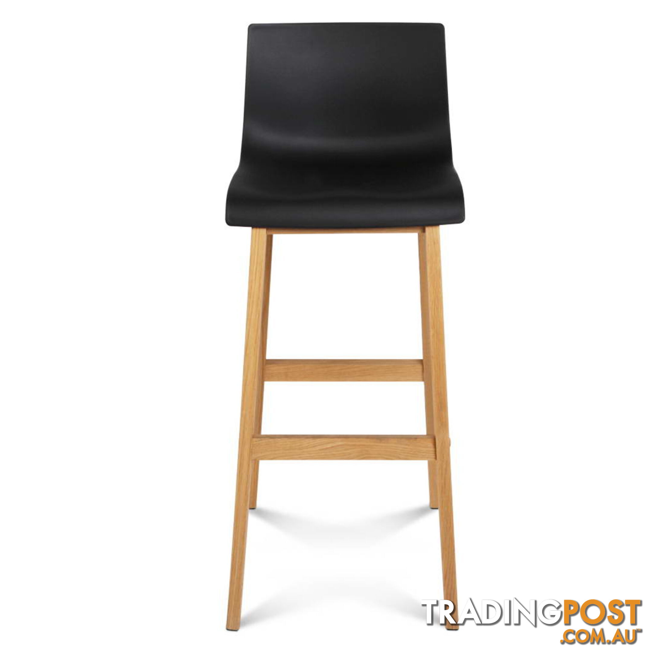 Set of 2 High Seat Back Barstools Black