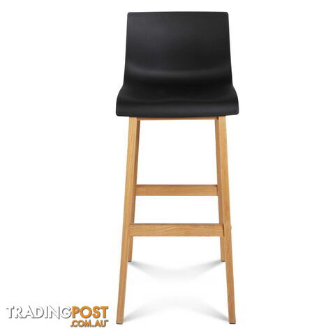 Set of 2 High Seat Back Barstools Black