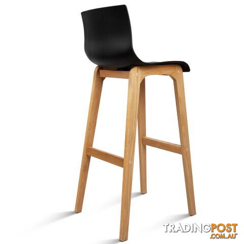 Set of 2 High Seat Back Barstools Black