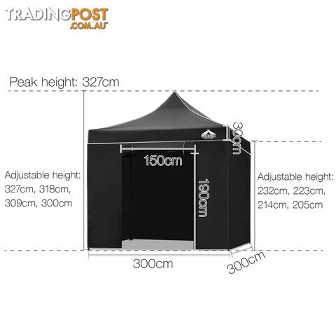 3x3 Pop Up Gazebo Hut with Sandbags Black - photo 2 of 12