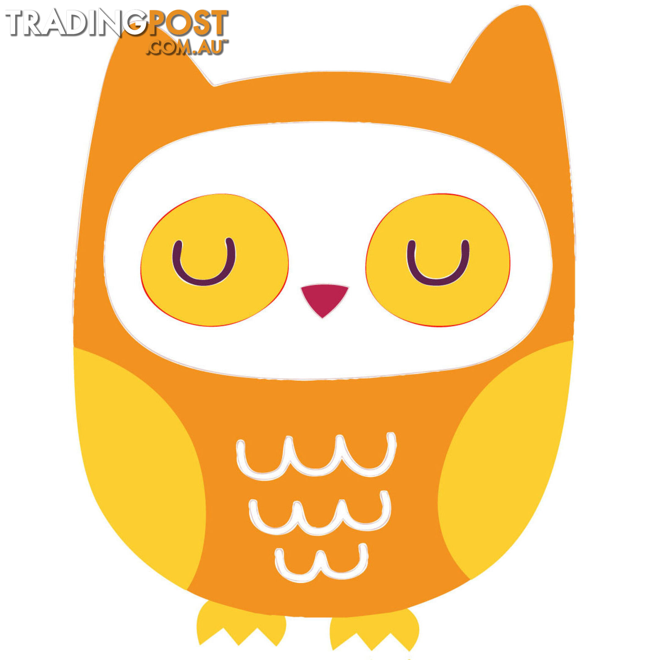Orange Owl Wall Stickers - Totally Movable
