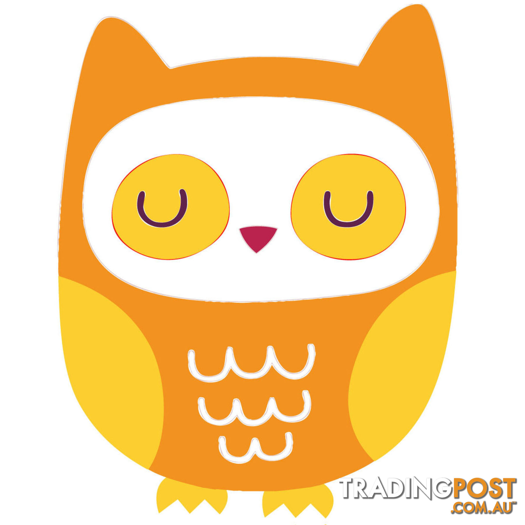 Orange Owl Wall Stickers - Totally Movable