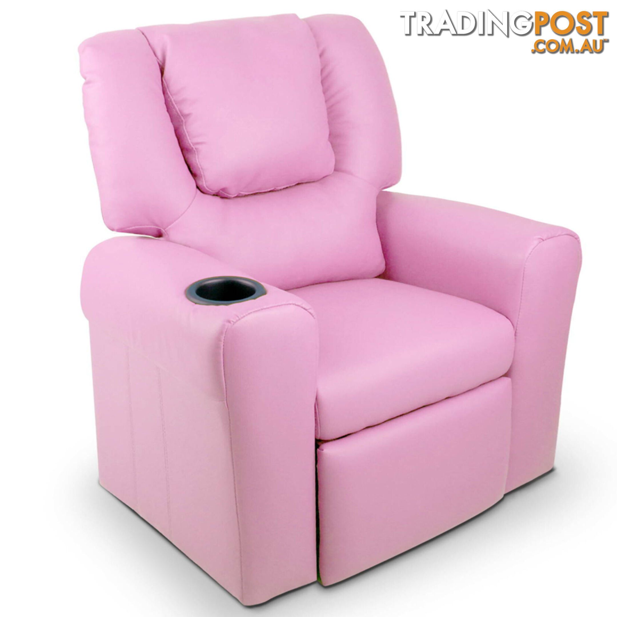 Kids Padded PU Leather Recliner Chair  - Pink