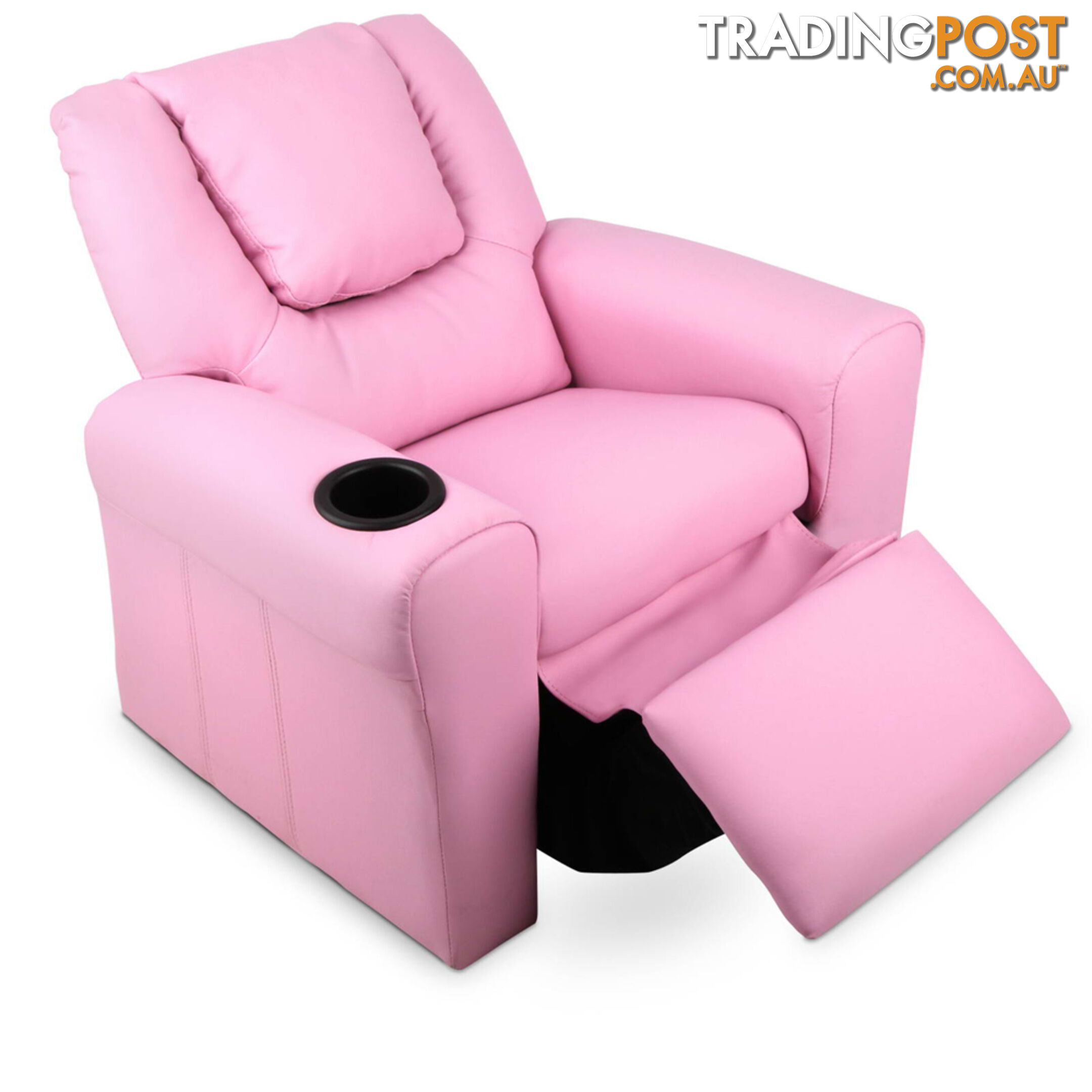 Kids Padded PU Leather Recliner Chair  - Pink