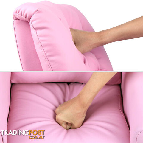 Kids Padded PU Leather Recliner Chair  - Pink