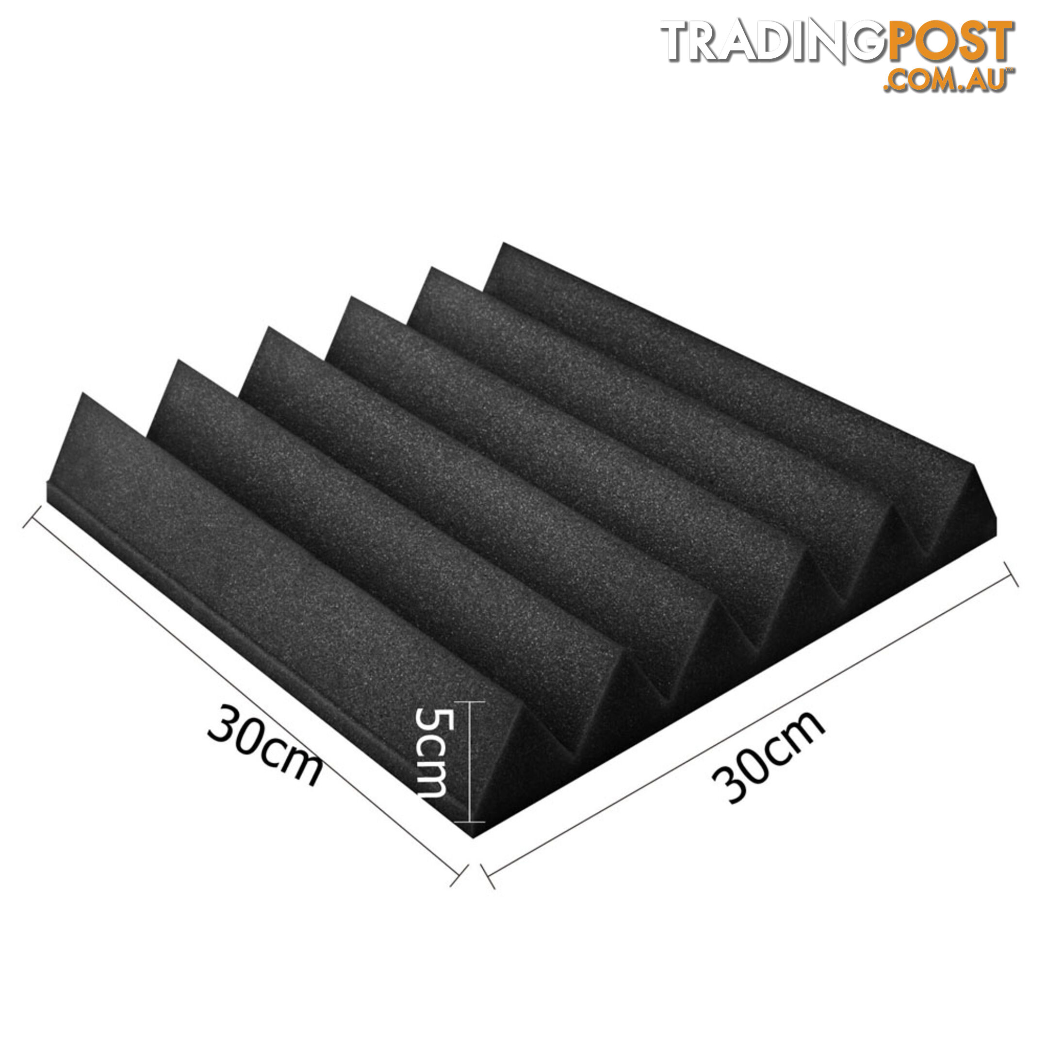 Set of 20 Studio Wedge Acoustic Foam Black 30 x 30cm