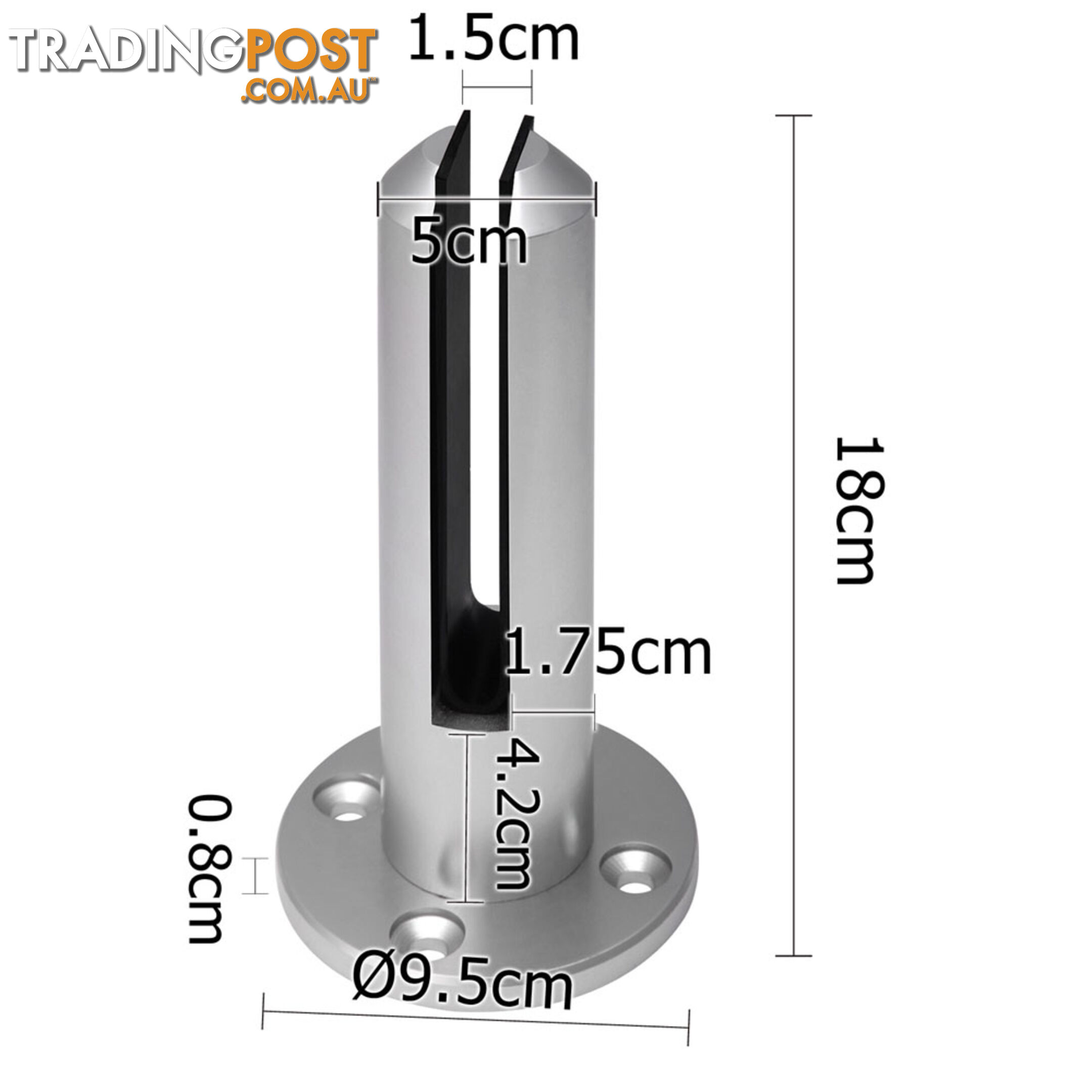 Set of 12 Frameless Glass Spigots Fencing Mount Round