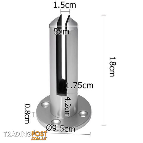 Set of 12 Frameless Glass Spigots Fencing Mount Round