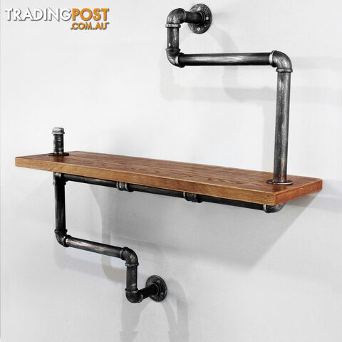 Rustic Industrial DIY Floating Pipe Shelf