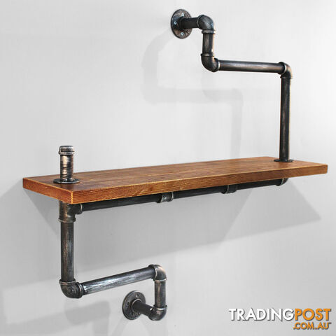 Rustic Industrial DIY Floating Pipe Shelf