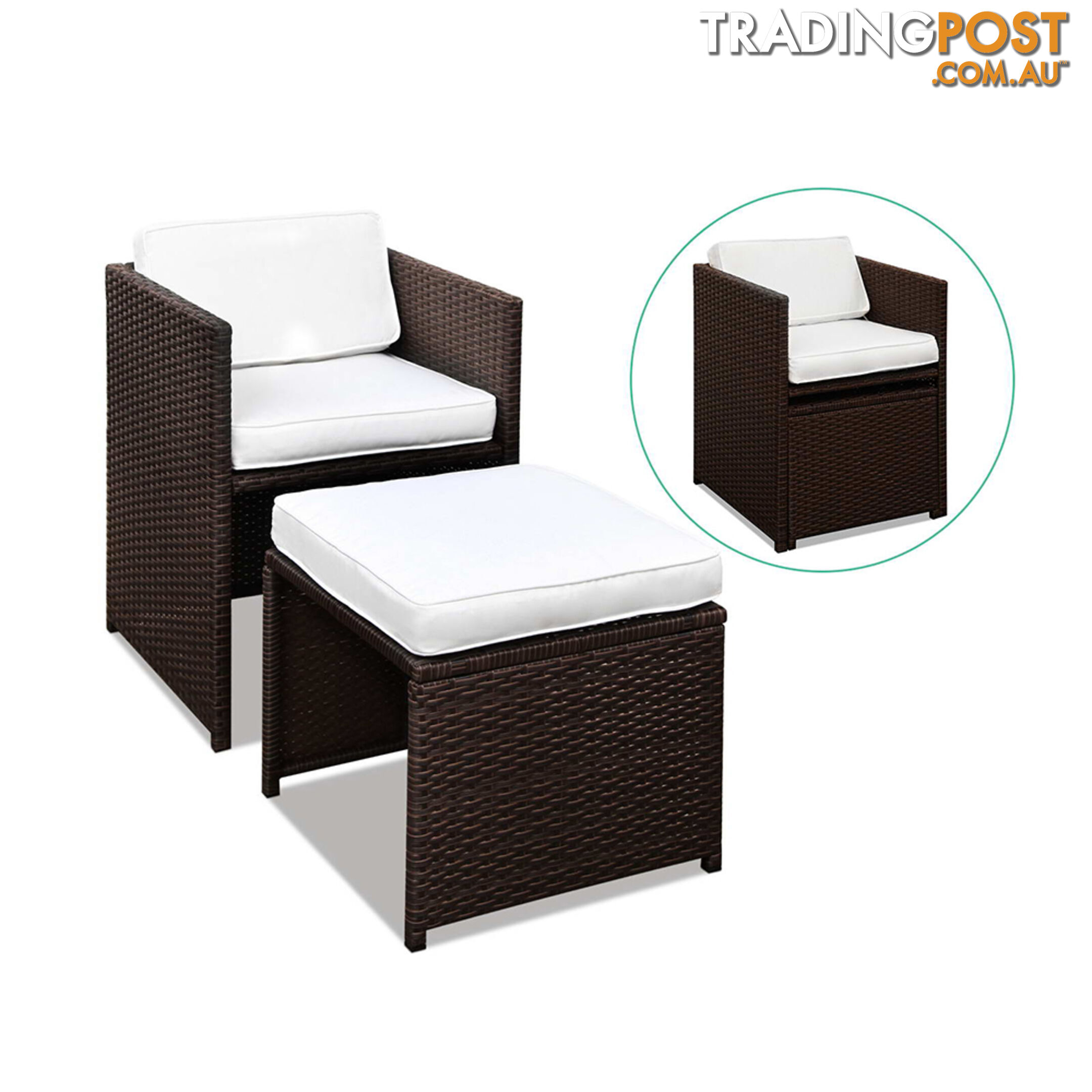 Capetown Dining 10 Seater Set _ÑÐ Brown & White