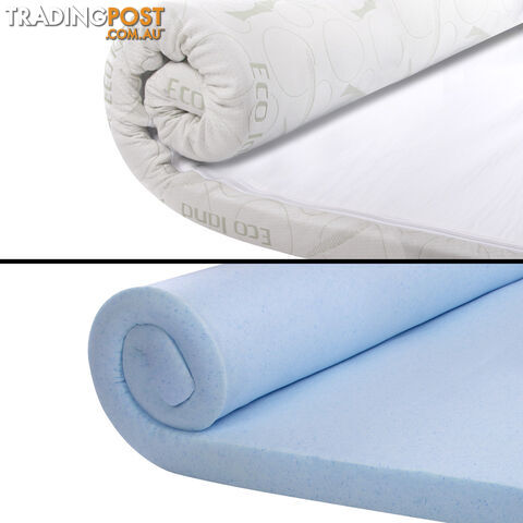 Cool Gel Memory Foam Mattress Topper w/ Bamboo Fabric Cover 8cm Double