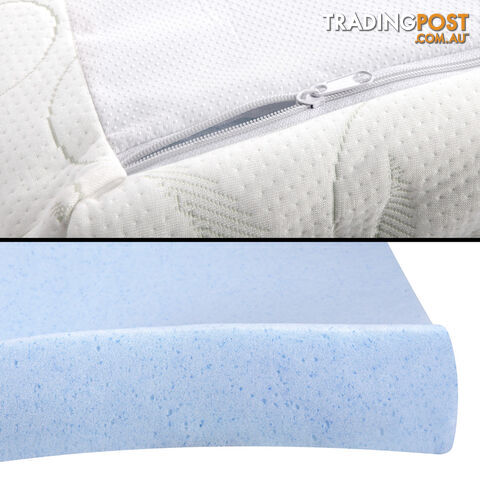 Cool Gel Memory Foam Mattress Topper w/ Bamboo Fabric Cover 8cm Double