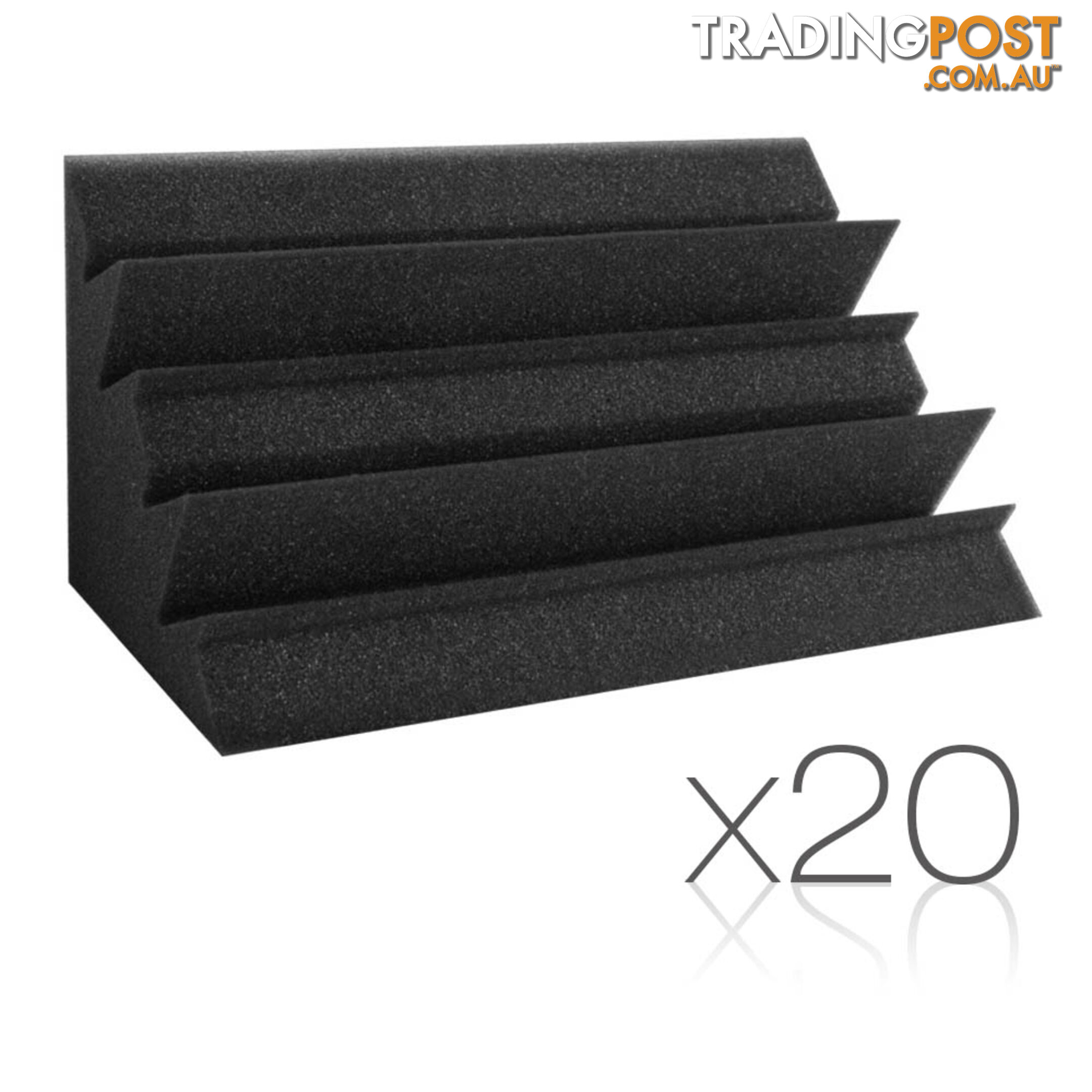 Set of 20 Studio Corner Bass Trap Acoustic Foam Black