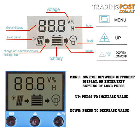 30A 12V-24V LCD Display PWM Solar Panel Regulator Charge Controller & Timer PWN - photo 4 of 5
