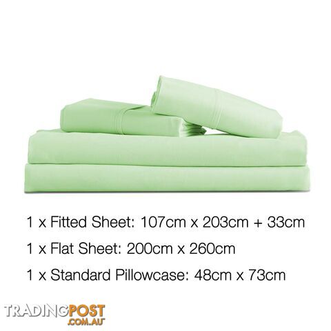 3 Piece Microfibre Sheet Set King Single _ÑÐ Green