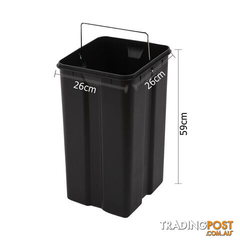 Stainless Steel Pedal  2 Compartments  Rubbish Bin 60L