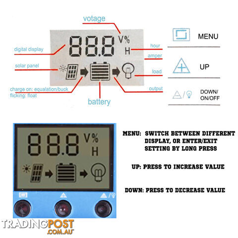 12V-24V 20A LCD Display PWM Solar Panel Regulator Charge Controller Timer PWN