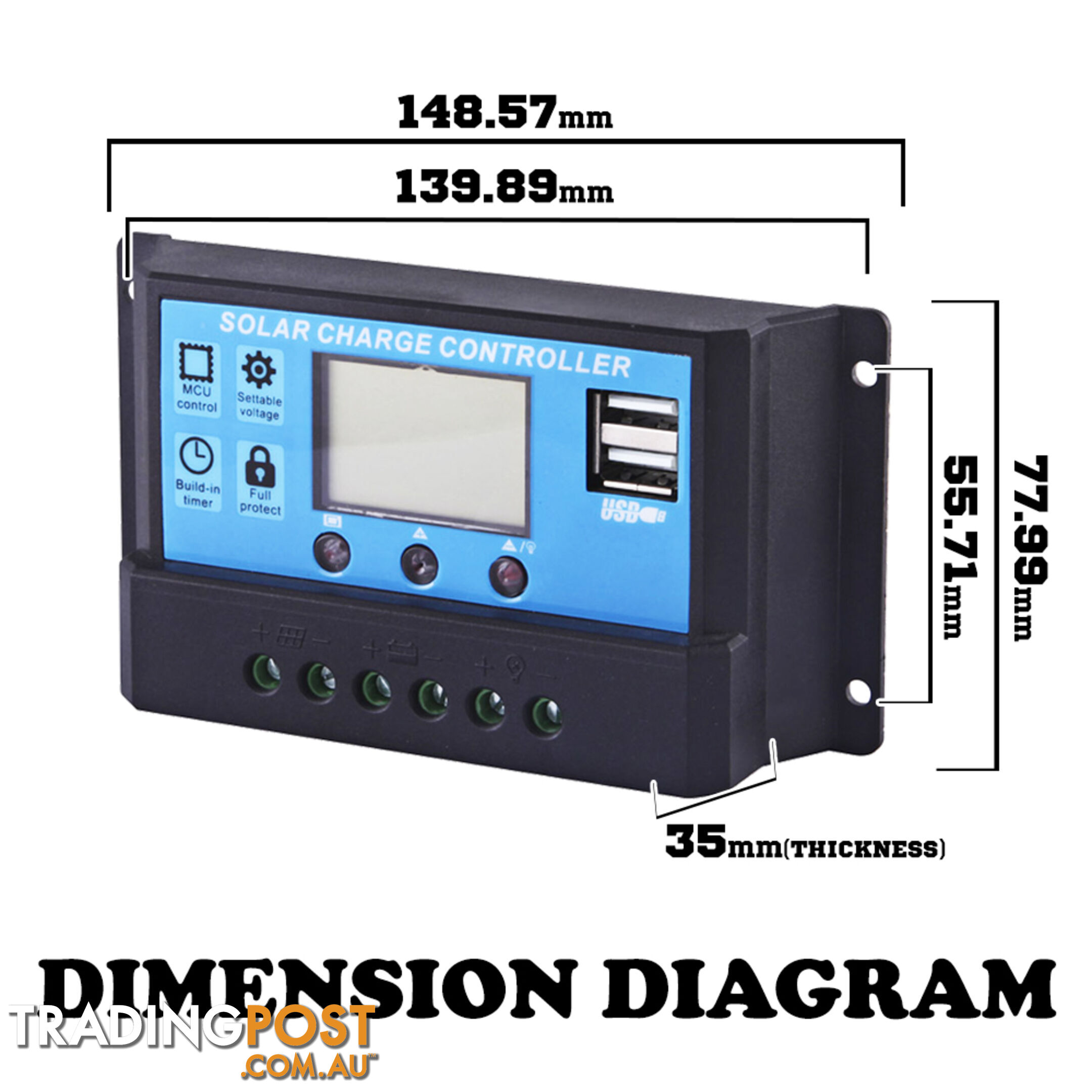 12V-24V 20A LCD Display PWM Solar Panel Regulator Charge Controller Timer PWN