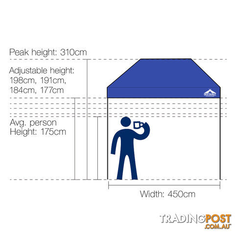 INSTAHUT 4.5X3 Pop Up Gazebo - Blue - photo 2 of 12