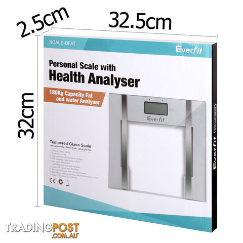 Electronic Digital Body Fat & Hydration Bathroom Glass Scale White - photo 3 of 8