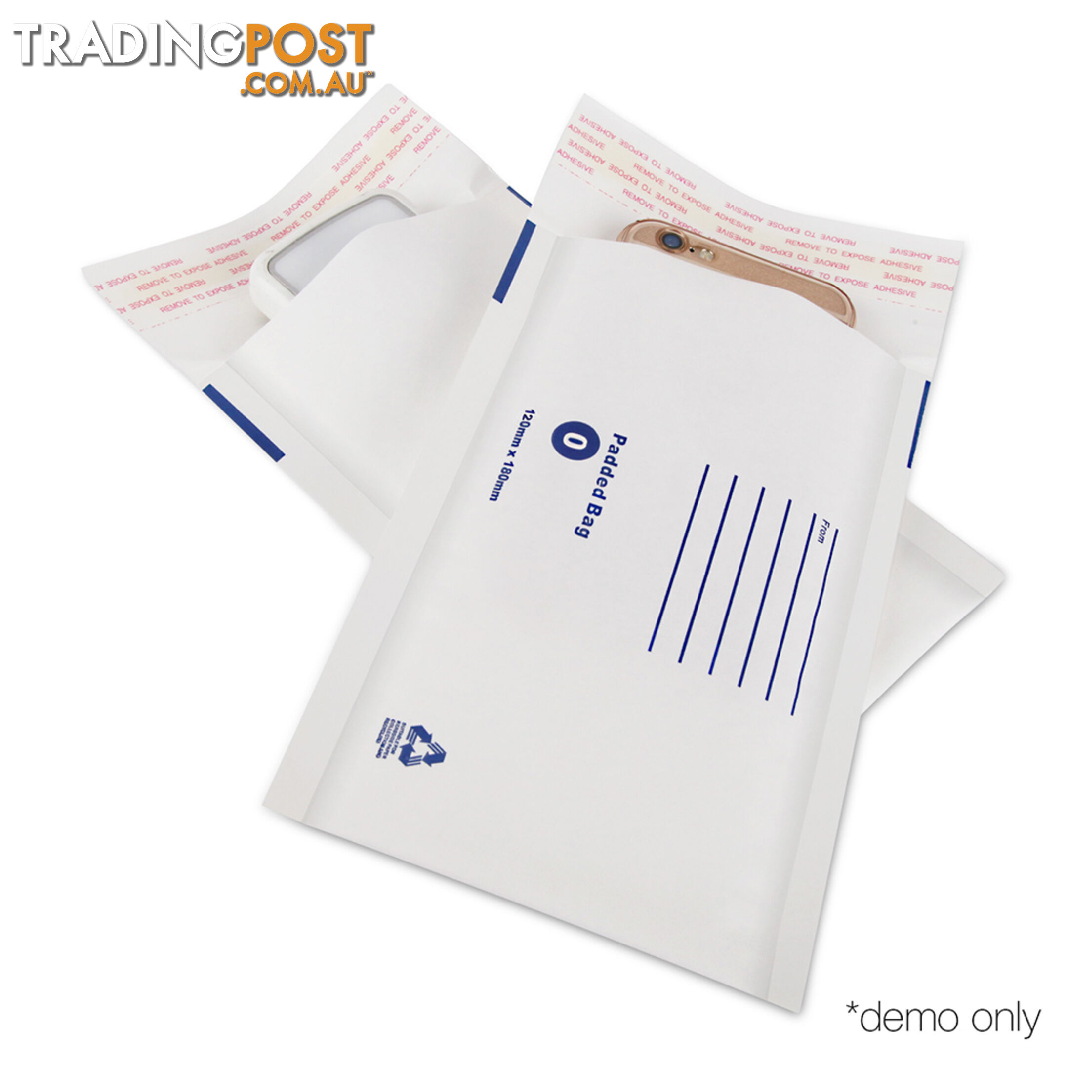 Set of 100 Bubble Padded Mailer Bag - 120mm x 180mm