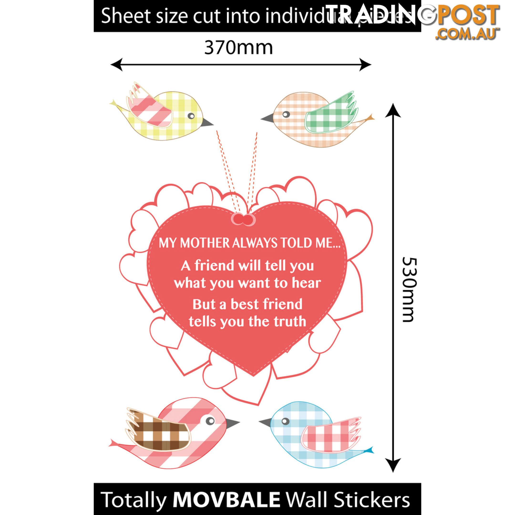 Large Size My Mother Told Me Wall Sticker Quotes - Totally Movable