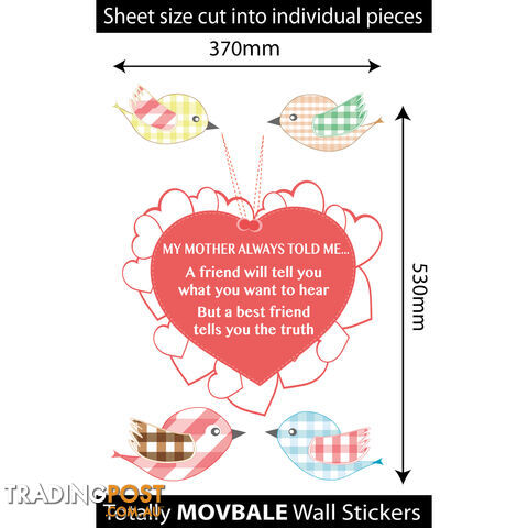 Large Size My Mother Told Me Wall Sticker Quotes - Totally Movable