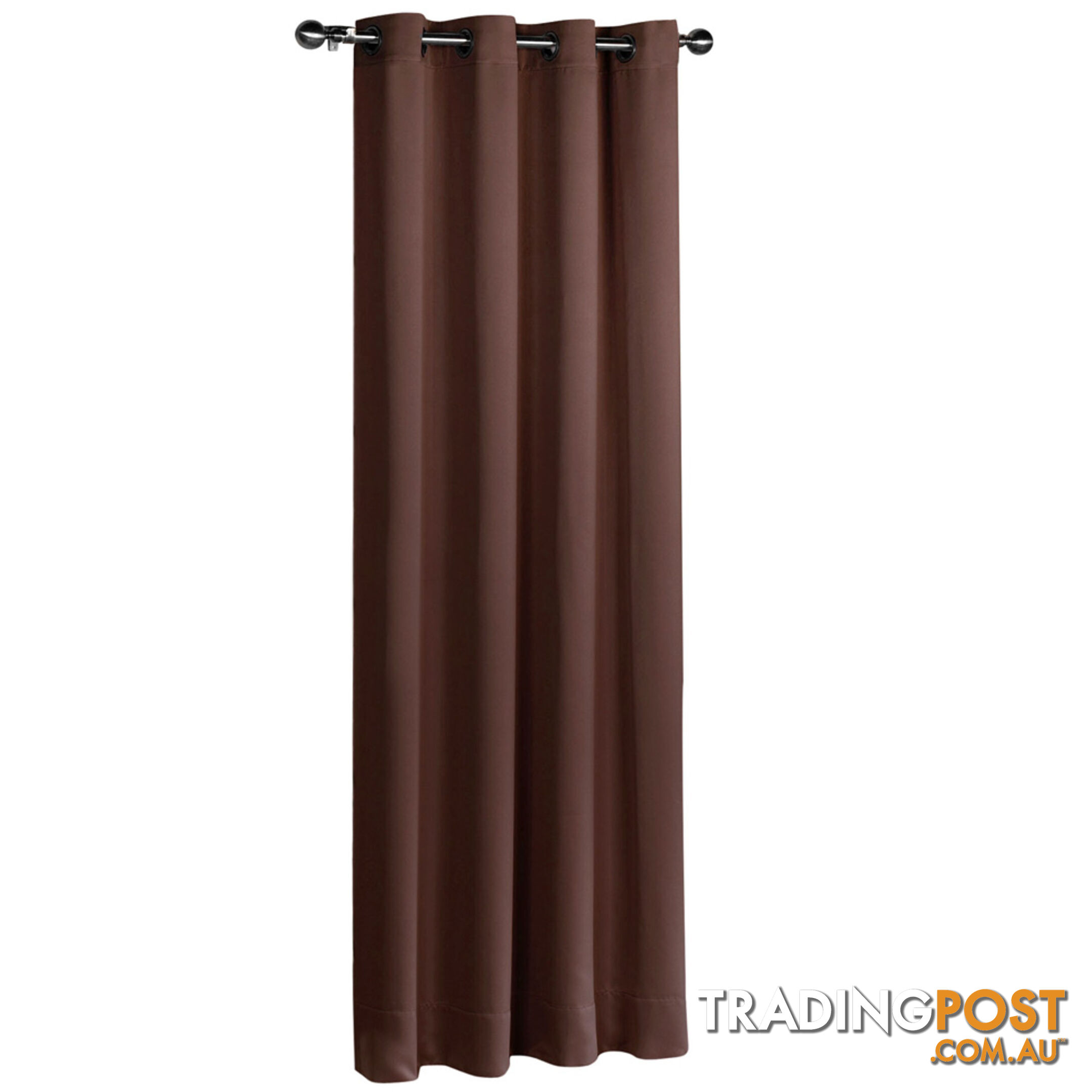 ArtQueen 3 Pass Eyelet Blockout Curtain Brown 300cm